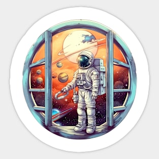 Astronaut Outside the Galaxy Window #8 Sticker